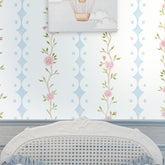 Papel Rose Garden Listras Azul Quartz